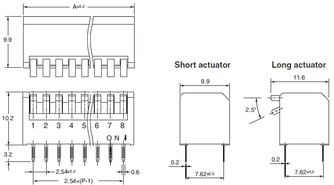 Omron Electronics A6FR Series Piano DIP Switches